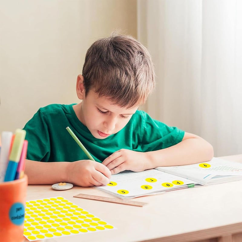Aurtho 2000 Pcs 3/4" Garage Sale Price Stickers Sheets, Yellow Yard Sale Price Stickers, Round Color Coding Labels, Circle Dot Sticker for Home Decorative, Office, Classroom, Papers Etc - Image 5